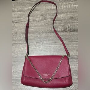 Kate Spade Rasberry Crossbody Bag with Chain Detail